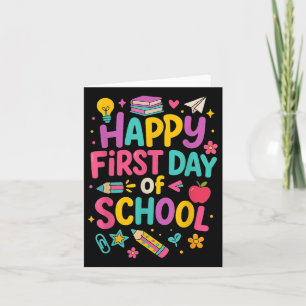 Happy First Day Of School Teacher Student Back To Card