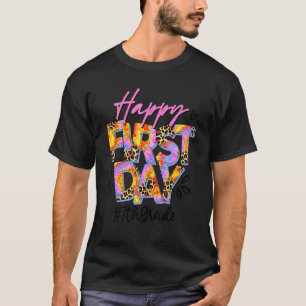 Happy First Day Of School Tie Dye Leopard 7th Grad T-Shirt