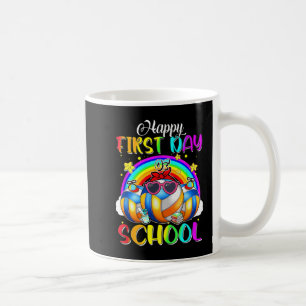 Happy First Day Of School Volleyball Rainbow Happy Coffee Mug