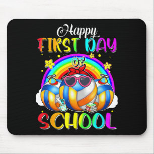 Happy First Day Of School Volleyball Rainbow Happy Mouse Pad