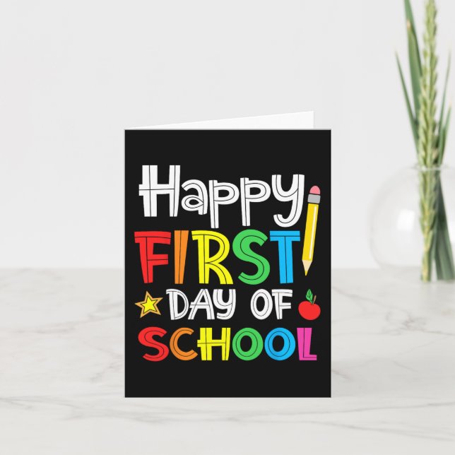 Happy First Day of School Welcome Back to School  Card (Front)