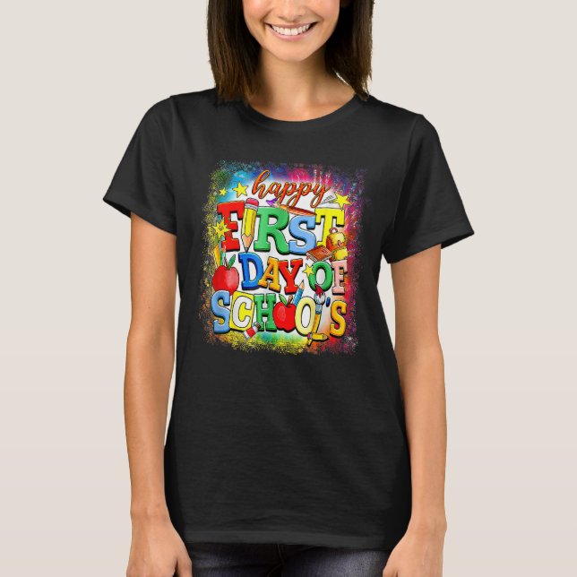 Happy First Day Of School Welcome Back To School K T-Shirt (Front)