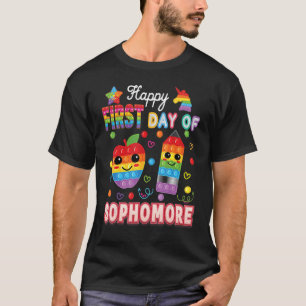 Happy First Day Of Sophomore Fidget Toy Kid Back T T-Shirt