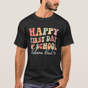 Happy First Day School Retro Vintage Welcome Back T-Shirt