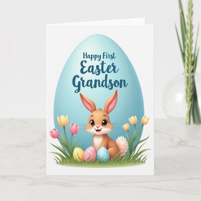 Happy First Easter Grandson Card (Front)