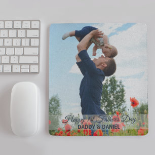 Happy First Father’s Day Custom Photo and Name Mouse Pad