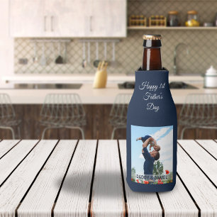 Happy First Father’s Day Custom Photo Bottle Cooler