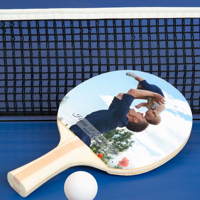 Happy First Father’s Day Custom Photo Ping Pong Paddle (Creator Uploaded)