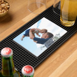 Happy First Father’s Day Custom Photo & Text Bar Mat<br><div class="desc">Celebrate the unforgettable moment of becoming a dad with this heartfelt, customisable Father's Day Bar Mat. Featuring your personal photo — like a special moment between a father and his baby — and personalised names. This design captures all the emotion and love of a first Father's Day. This keepsake is...</div>