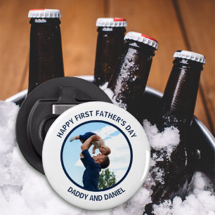 Happy First Father’s Day Custom Photo & Text Bottle Opener