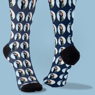 Happy First Father’s Day Custom Photo & Text Socks