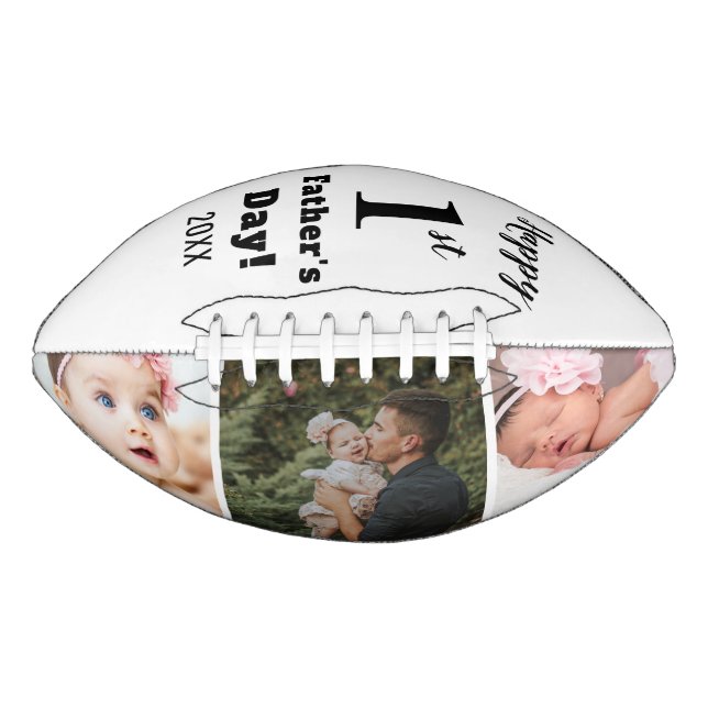 Happy First Father's Day 3 Photo Collage   Footbal Football (Front)