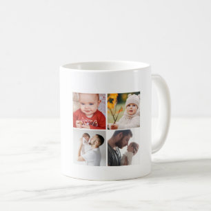 Happy First Fathers Day 4 Photo Collage Coffee Mug