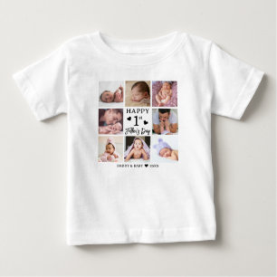 Happy First Father's Day 8 Photo Collage Baby T-Shirt