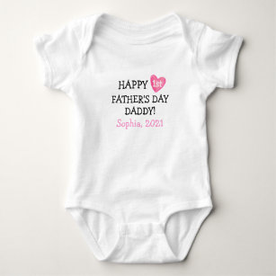 Happy First Fathers Day Baby Girl Outfit Baby Bodysuit