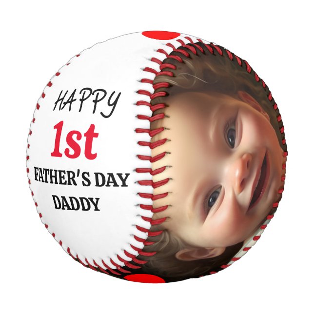Happy First Father's Day Baseball (Angled)