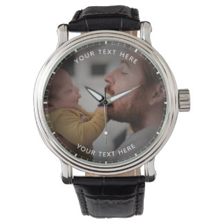 Happy First Father's Day Custom Message & Photo Watch