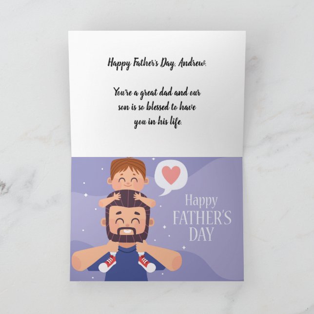 Happy First Father's Day Custom Photo Card (Inside)