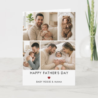 Happy First Fathers Day Custom Photo Collage Card