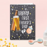 Happy First Father's Day Cute Modern Black