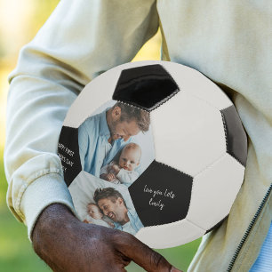 Happy First Fathers Day Daddy 2 Photo Personalised Soccer Ball