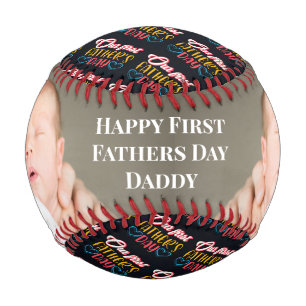 Happy First Fathers Day Daddy Baseball