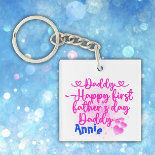 Happy First Father's Day Daddy Key Ring