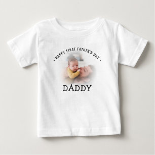 Happy First Father's Day Daddy Photo Baby T-Shirt