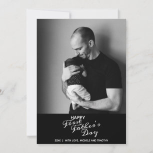 Happy First Father's Day Elegant Typography Photo 