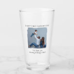 Happy First Father's Day - from Mummy and Baby |  Glass<br><div class="desc">Celebrate the special milestone of a first Father's Day with this personalised glass cup featuring a custom photo and heartfelt message. Perfect for the new dad, this thoughtful gift is sure to become a cherished keepsake. The message "Happy First Father's Day, We Love You, Mummy & Baby" adds a personal...</div>
