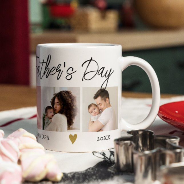 Happy First Fathers Day Grandpa 5 Photo Collage   Coffee Mug (Creator Uploaded)