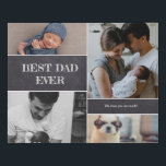 Happy First Father's day New Dad best Dad Faux Canvas Print<br><div class="desc">Customise this elegantly designed photo collage for "the Best Dad ever" and give a beautiful faux canvas he can cherish forever to remember this special time. Personalise with your family photos, photos of the kids, couple, pets, daddy etc. Chalkboard block with blackboard etching font typography. a Great first father's day...</div>