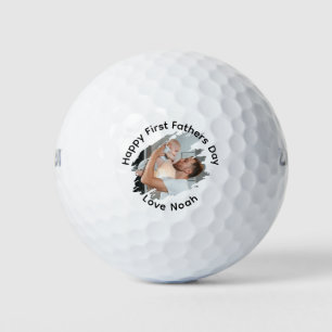 Happy First Fathers Day Personalised Photo Golf Balls