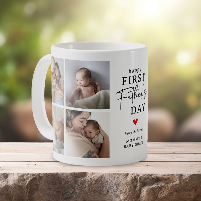 Happy First Father's Day' Photo Collage Keepsake Coffee Mug (Creator Uploaded)