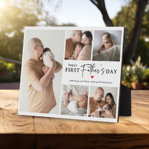 Happy First Father's Day' Photo Collage Keepsake Plaque