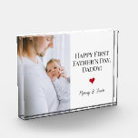 Happy First Father's day Photo Heart Custom<br><div class="desc">Celebrate the joy of fatherhood with our Simple Happy First Father's Day Custom Photo Block! This charming block features a minimalist design, perfect for commemorating this special milestone. Personalise it with a cherished photo of the father and child to create a heartfelt keepsake. Crafted with high-quality materials, our photo block...</div>