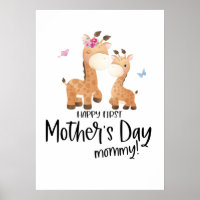 Happy First Mother’s Day 🦒 Giraffe + Butterflies