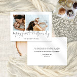 Happy First Mothers Day 2 Photos Script<br><div class="desc">Happy First Mothers Day 2 Photos Script. A 1st Mother's Day is so special! This contemporary design is easy to personaliase, simply replace the sample photos with your own. First Mother's day is in a stylish modern set script and easily personalise the rest of the text as required on each...</div>