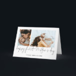 Happy First Mothers Day 2 Photos Script  Card<br><div class="desc">Happy First Mothers Day 2 Photos Script Folded.  A 1st Mother's Day is so special! This contemporary design is easy to personalise,  simply replace the sample photos with your own. First Mother's day is in a stylish informal set script and easily personalise the rest of the text as required.</div>