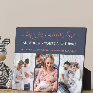 Happy First Mothers Day - 3 Photo Personalised Plaque