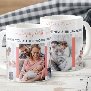 Happy First Mothers Day 4 Photo Personalised Coffee Mug