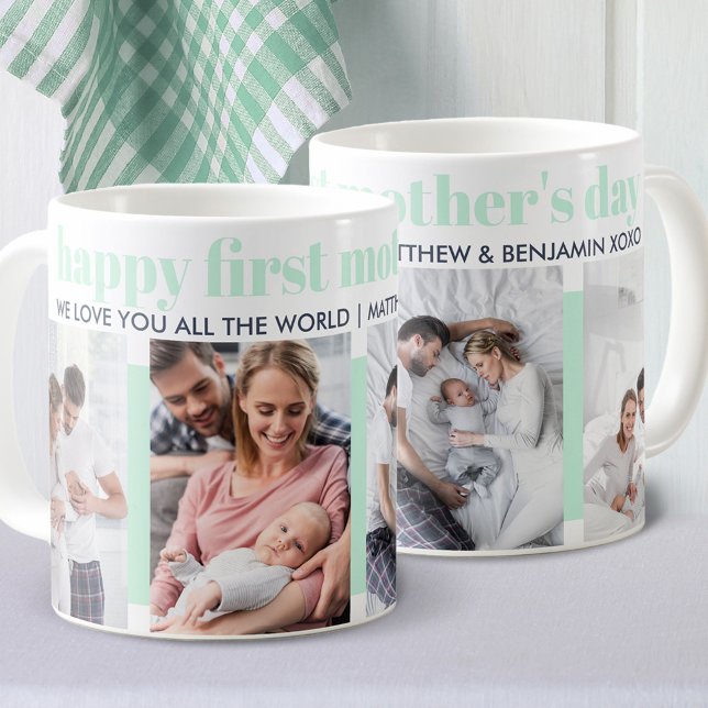 Happy First Mothers Day 4 Photo Personalised Coffee Mug (Creator Uploaded)