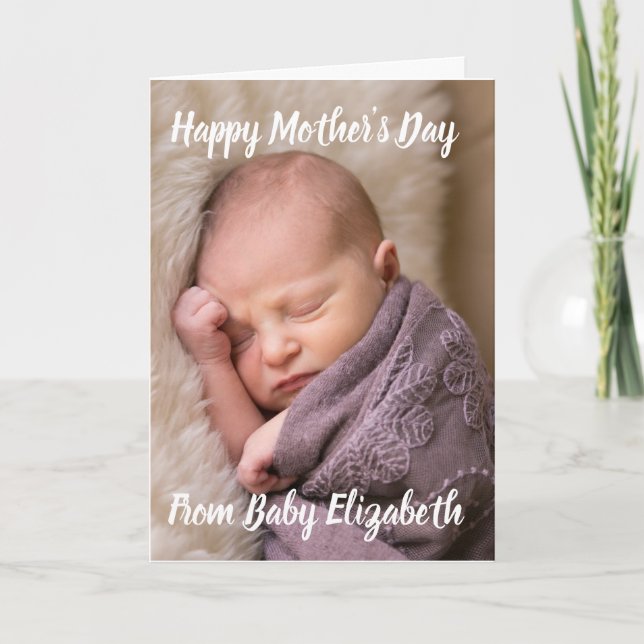 Happy First Mother's Day Baby Photo Card (Front)