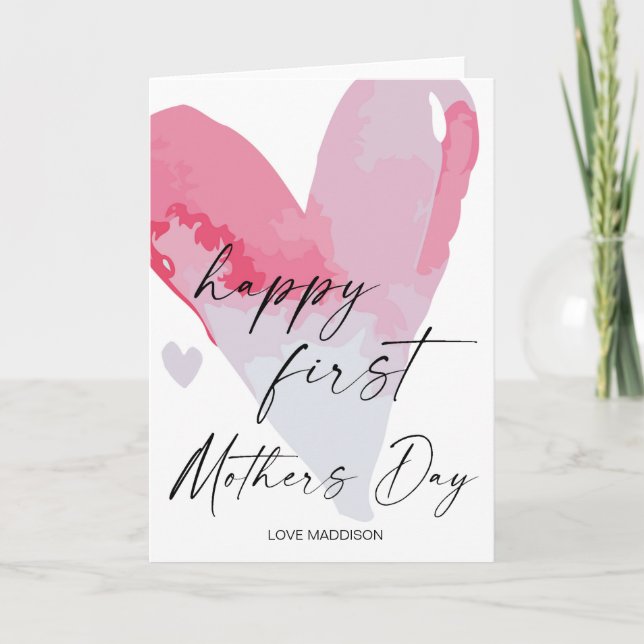 Happy First Mothers Day Gift for Mum Floral Card (Front)