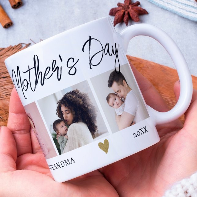 Happy First Mothers Day Grandma 5 Photo Collage Coffee Mug (Creator Uploaded)