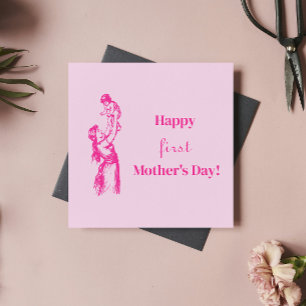 Happy first Mother's Day - It's a girl! Pink Card