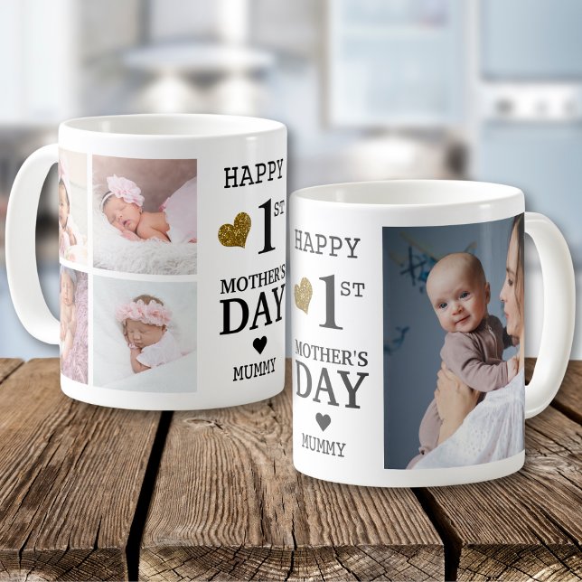 Happy First Mother's Day Mummy 5 Photo Collage  Coffee Mug (Creator Uploaded)