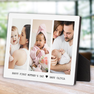  Happy First Mother's Day New Mum 3 Photo Collage Plaque