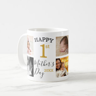 Happy First Mother's Day New Mum 8 Photo Collage Coffee Mug