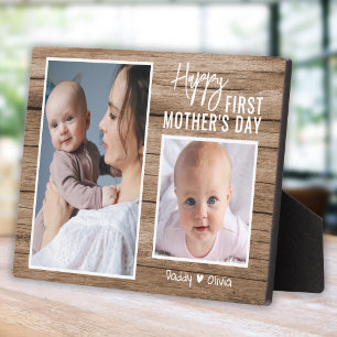 Happy First Mother's Day New Mum Wood 2 Photo  Plaque